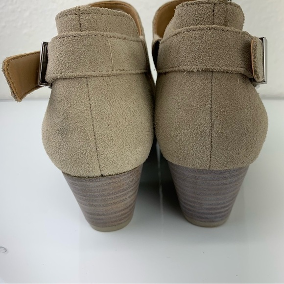 FRANCO SARTO suede ankle Boots 8 Beige woven boho cowgirl western Great Seppia - Picture 8 of 11